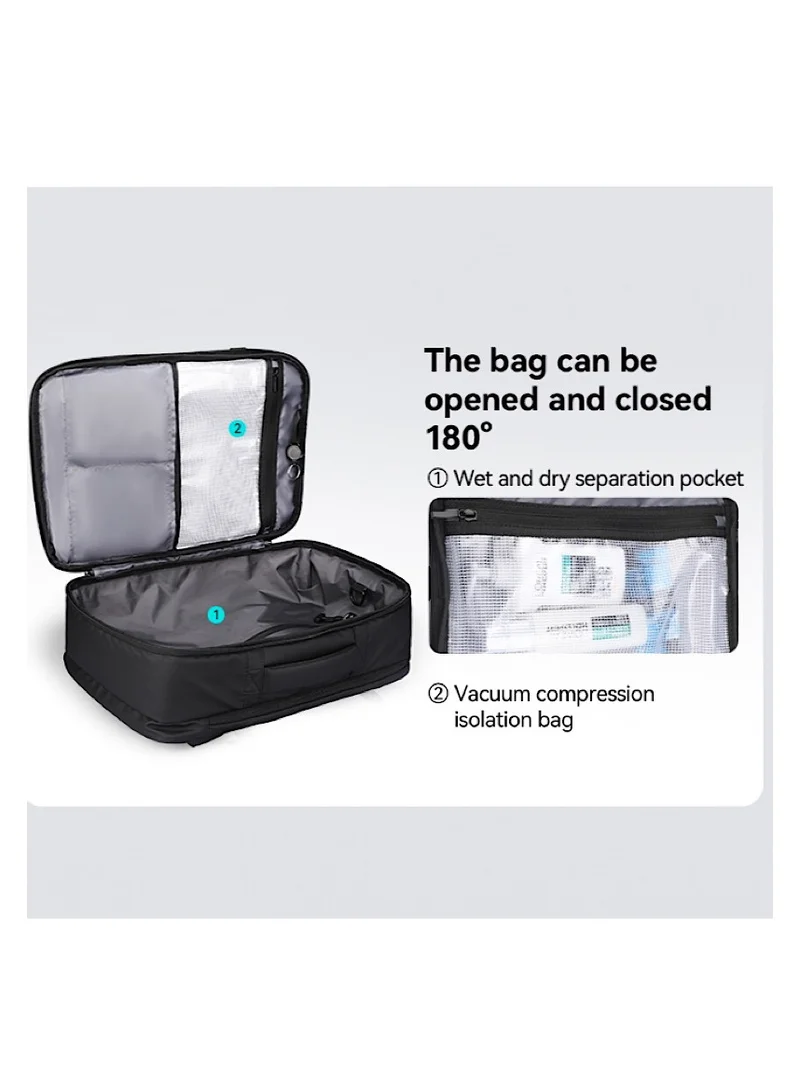 مارك رايدن مارك رايدن 9299YKK حقيبة ظهر ضغط فراغ مع جهاز Air Pumb، قماش أكسفورد مقاوم للماء، كمبيوتر محمول مقاس 15.6 بوصة، تخزين متعدد، فصل رطب / جاف