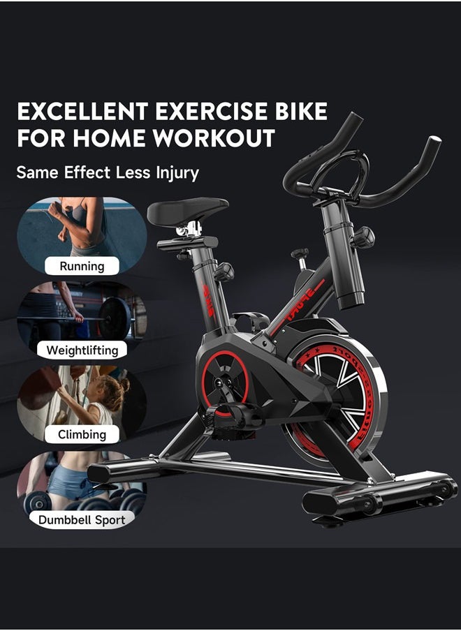 Sandinrayli Exercise Bike, Resistance Indoor Cycling Bike for Home, Belt Drive Indoor Exercise Bike Stationary ＆Comfortable Seat Cushion for Home, Cardio Workout Cycle Bike Training  - Image 3