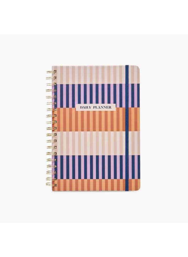 لايف ستايل Striped Hardcover Spiral Daily Planner