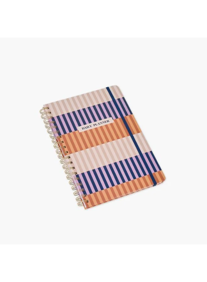 لايف ستايل Striped Hardcover Spiral Daily Planner