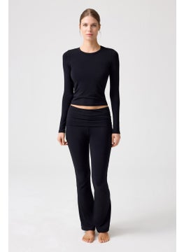 Los Ojos x Melodi Black Long Sleeve Short Blouse Long Fitted  - Image 4
