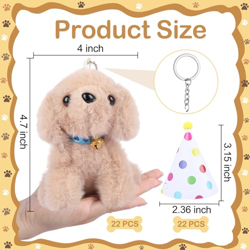 Zealor 44PCS Adopt A Puppy Party Favors 22 Mini Plush Dogs with 22 Pompom Birthday Hats Pet Stuffed Animals Bulk for Operation Christmas Shoebox Gift Adopt a Pet Theme Birthday Party Supplies - Image 5