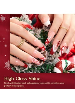 beetles Gel Polish Beetles Red Gel Nail Polish, 6Pcs Candy Cane Gel Polish Glitter Burgundy Red Sparkle Gel Nail Kit White Silver Holiday Nail Gel, Soak off U v Nail Art Design Valentine's Day Gift for Women  - Image 3