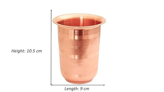 VOMI Pure Copper Glass for Drinking Serving Water Tumbler Copper Drinkware with Ayurvedia Health Benefits 1 pcs Pack of 6 - Image 4