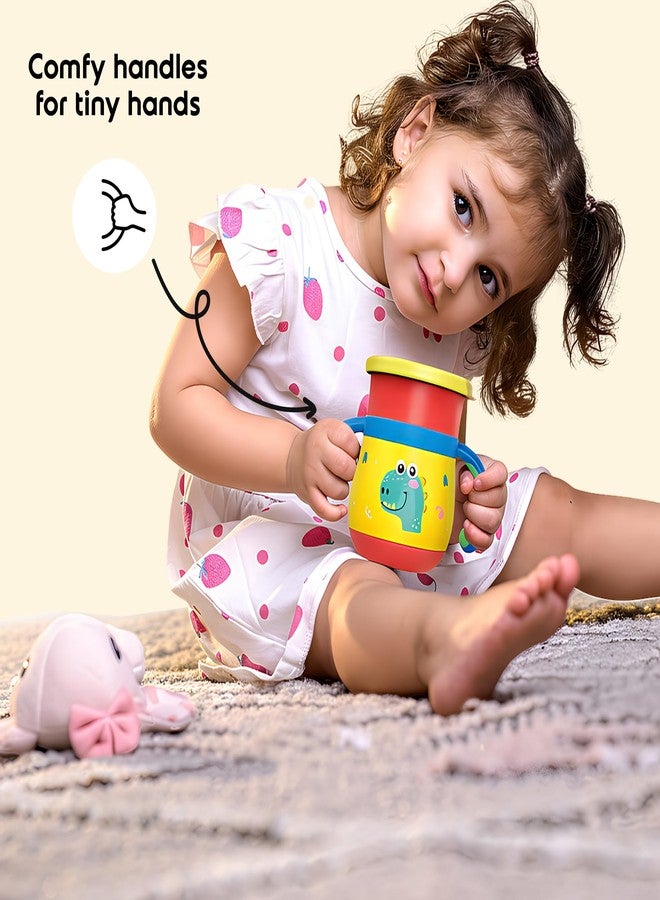 rabitat Sip Around Stainless Steel Sipper 390ml | 2 Years Brand Warranty | Leak Proof | BPA Free | Sippy Cup for Kids with Soft Silicone Rim | Ergonomic Design, Dino Dash - Image 4