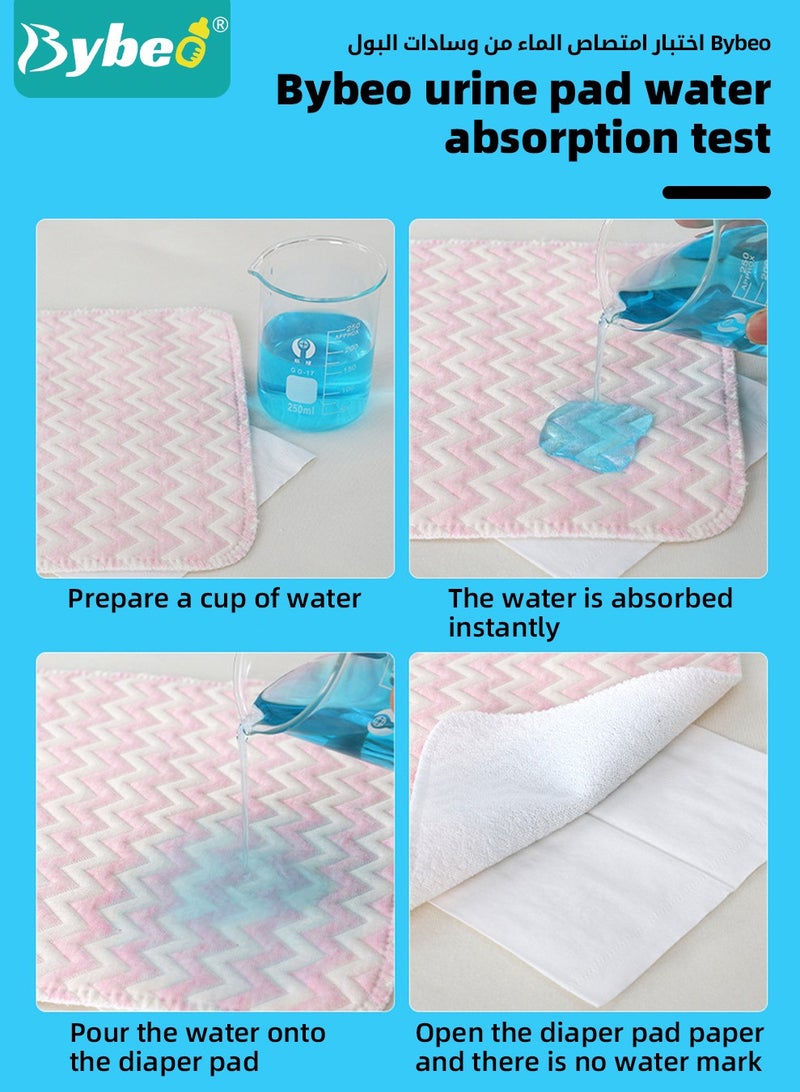 Bybeo 4 Pack Baby Washable Changing Mats, Waterproof Changing Pads, Ultra Soft Crib Mattress Sheets, Highly Absorbent Leakproof Underpads, Pure Cotton Bed Wetting Protector Mat for Newborns & Kids  - Image 5