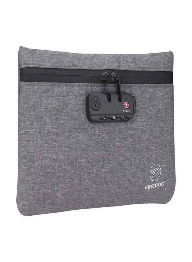 FIREDOG Smell Proof Bags with Combination Lock for Travel Storage (9.5 x 6.5 Inch,Gray) - Image 1