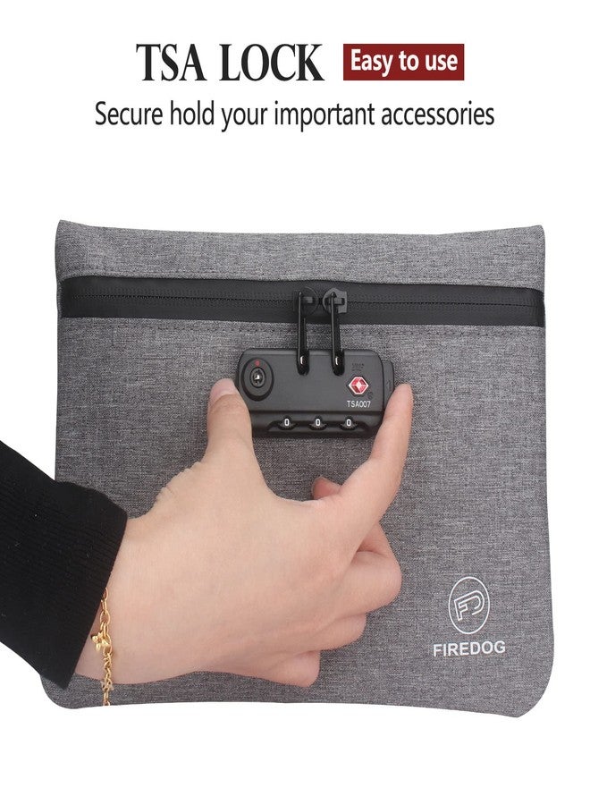 FIREDOG Smell Proof Bags with Combination Lock for Travel Storage (9.5 x 6.5 Inch,Gray) - Image 5