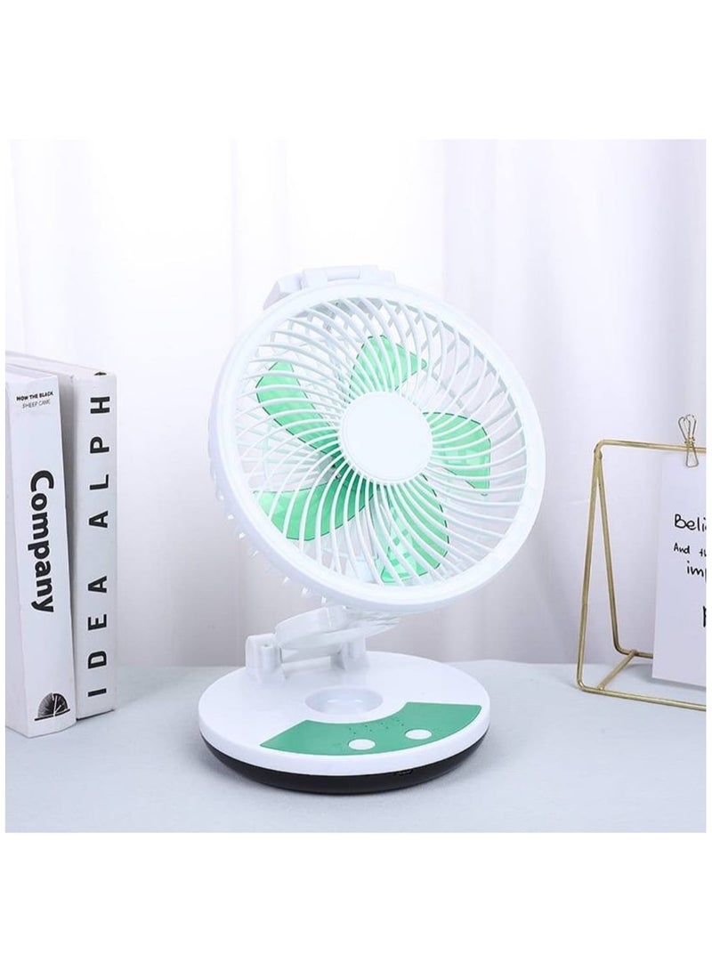 Mini Personal Desk Fan LED Night Light, Portable Quiet Cooling Fan Battery Powered, USB Rechargeable for Desk, Table, Camping, Outdoor, Indoor - Image 2