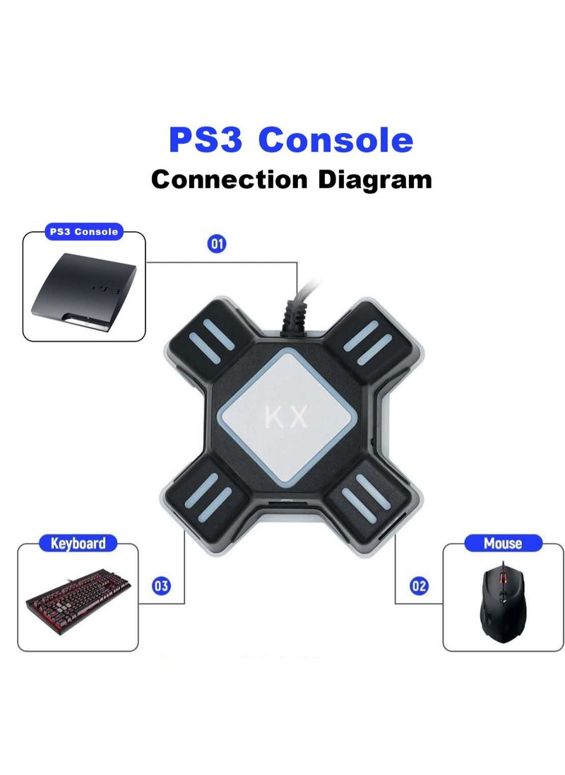 Furtey - KX Gaming Mouse Keyboard Converter,Game Controller Adapter for USB 2.0 Mouse Portable Keyboard Adapter Compatible with Nintendo Switch/PS4/Xbox One/Xbox One S/PS3 - Image 1