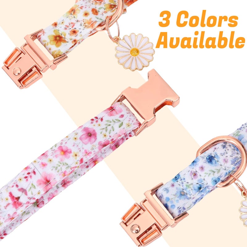Guiqulai 3 Pack Floral Dog Collars for Small Dogs Flower Dog Collars with Pendant for Girl Female Dogs Cute Puppy Pet Collar - Image 4