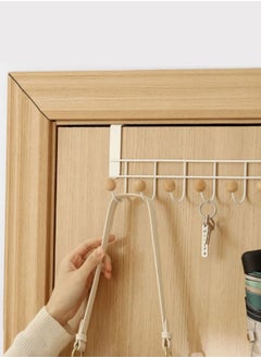 Excefore Over The Door Hooks, 2 Packs Sturdy Metal Over Door Coat Rack Door Coat Hanger for Hanging Clothes Hats Robes Towels Purses, Behind Back of Bathroom Bedroom - White  - Image 4