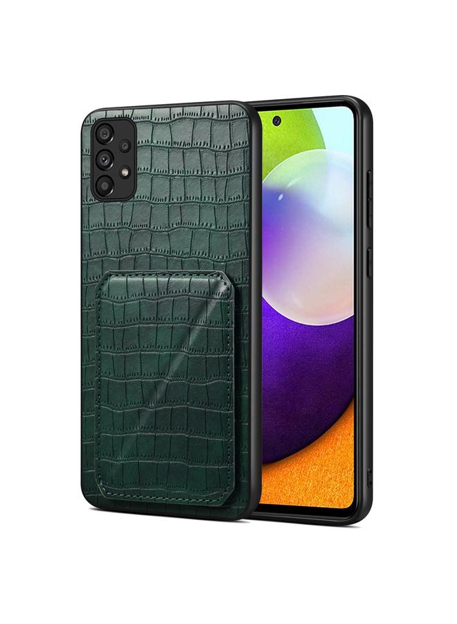 The Bros Case For Samsung Galaxy A52 4G / 5G Imitation Crocodile Leather Back Phone Case with Holder
