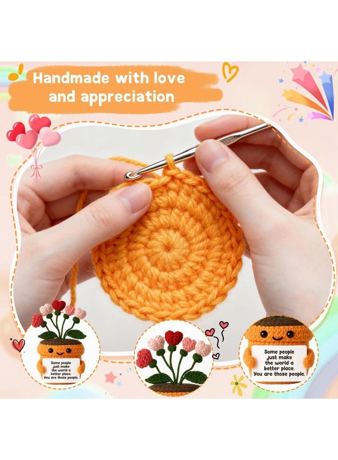 MAMAGIFTREE Crochet Heart Flower – You Make The World a Better Place Quote – Thoughtful Gift for Appreciation, Encouragement, Coworkers, Teachers, or Friends - Image 3