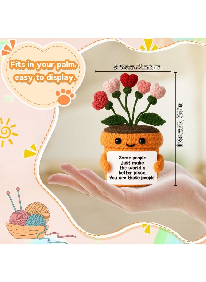 MAMAGIFTREE Crochet Heart Flower – You Make The World a Better Place Quote – Thoughtful Gift for Appreciation, Encouragement, Coworkers, Teachers, or Friends - Image 2