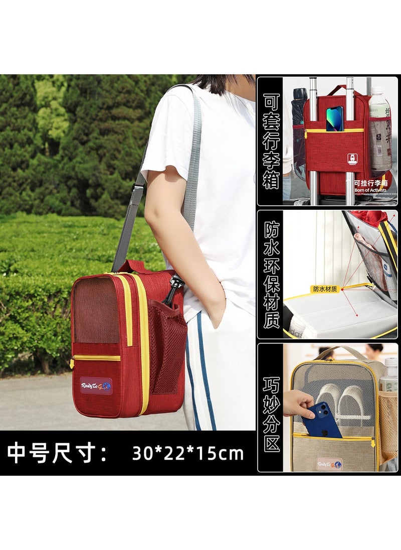 Shuxin brand shoulder messenger bag environmental protection Travel storage bag waterproof shoe bag upgraded version 2024 New shoesbag Purple: Medium: 30*22 * 15cm - Image 3