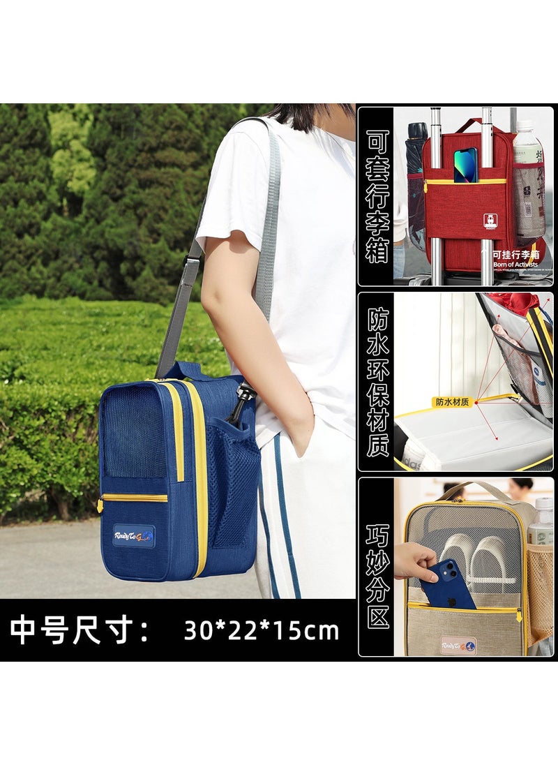 Shuxin brand shoulder messenger bag environmental protection Travel storage bag waterproof shoe bag upgraded version 2024 New shoesbag Purple: Medium: 30*22 * 15cm - Image 5