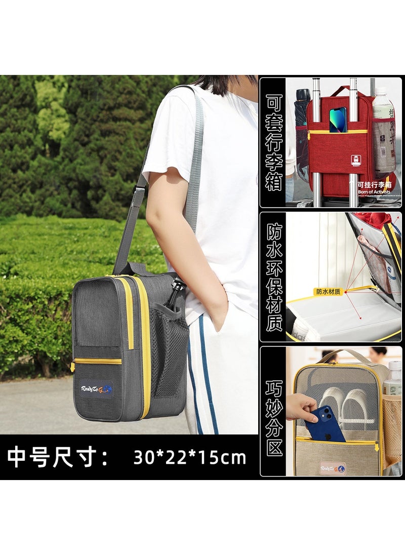 Shuxin brand shoulder messenger bag environmental protection Travel storage bag waterproof shoe bag upgraded version 2024 New shoesbag Purple: Medium: 30*22 * 15cm - Image 4