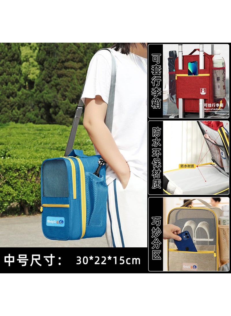 Shuxin brand shoulder messenger bag environmental protection Travel storage bag waterproof shoe bag upgraded version 2024 New shoesbag Purple: Medium: 30*22 * 15cm - Image 2
