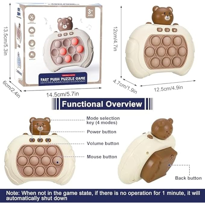 HANDHELD GAME FOR KIDS, SPEED PUSH GAME,PUZZLE POP LIGHT UP GAME FIDGET TRAVEL GAMES, BIRTHDAY GIFTS FOR FOR 6-12 BOYS & GIRLS & TEENS - Image 4