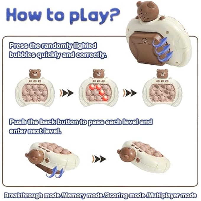 HANDHELD GAME FOR KIDS, SPEED PUSH GAME,PUZZLE POP LIGHT UP GAME FIDGET TRAVEL GAMES, BIRTHDAY GIFTS FOR FOR 6-12 BOYS & GIRLS & TEENS - Image 5