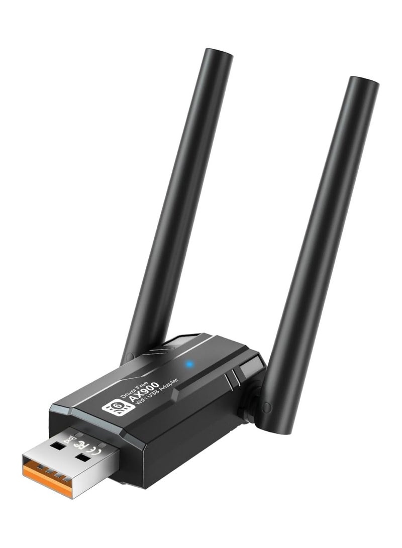 Wireless USB WiFi Adapter for PC, USB WiFi 6 Adapter Bluetooth 5.4, AX900M Dual Band 5/2.4Ghz, Wireless Adapter for Desktop Computer Network Adapters, with 5dBi Antenna, with Windows 7/10/11  - Image 1