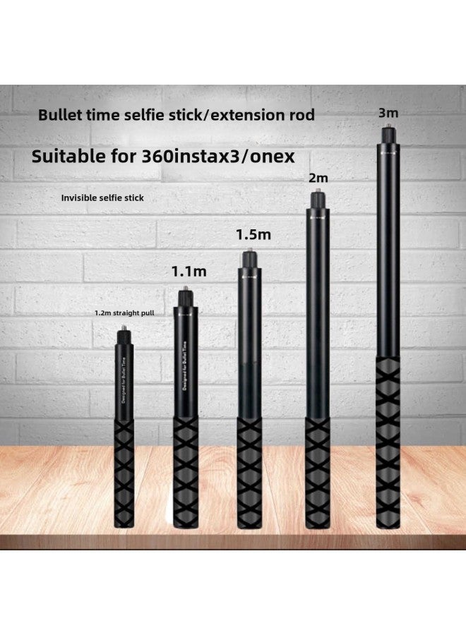 3 M Selfie Stick Panoramic Motion Telescopic Extension Rod For 360X3 Camera Gopro Extension Rod-Color:Handle - Image 1