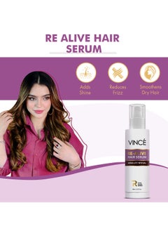 VINCE Hair Serum – Repairs Dry, Damaged Hair, Reduces Frizz & Hair Fall, Adds Shine, Boosts Softness, and Nourishes for Healthier, Glossier Hair - Non-Sticky, Paraben-Free – 80ml  - Image 4