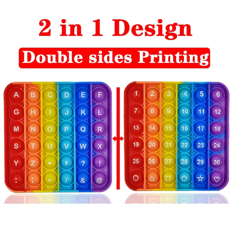 AK-SHIP 2 in 1 Fidget Toys, ABC Learning and Educational Toys, Poppers Fidget Toys,AK-SHIP Stress Relief, Autism Sensory Toys [26 Letters on One Side | Numbers 1-30 on The Other Side] (1 Pack) - Image 2
