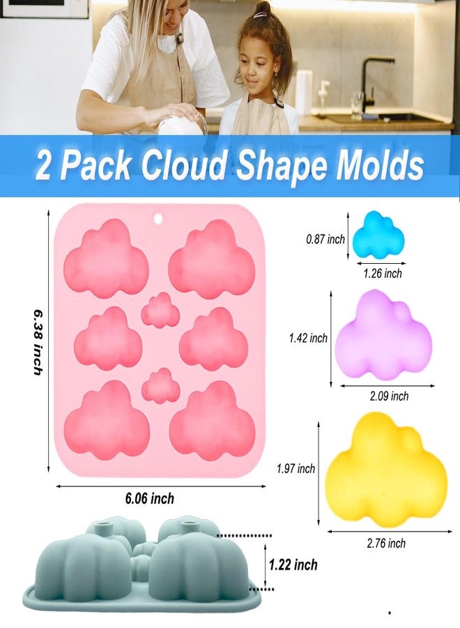 BENEKIY 2 Pack Cute Cloud Silicone Molds 3D Cloud Themed Baking Mould Ice Cube Tray DIY Baking Tool for Chocolate Cake Dessert Candy Mousse Pastry Handmade Soap Cupcake Topper - Image 2