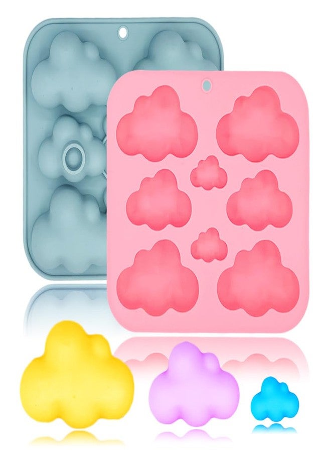 BENEKIY 2 Pack Cute Cloud Silicone Molds 3D Cloud Themed Baking Mould Ice Cube Tray DIY Baking Tool for Chocolate Cake Dessert Candy Mousse Pastry Handmade Soap Cupcake Topper - Image 1