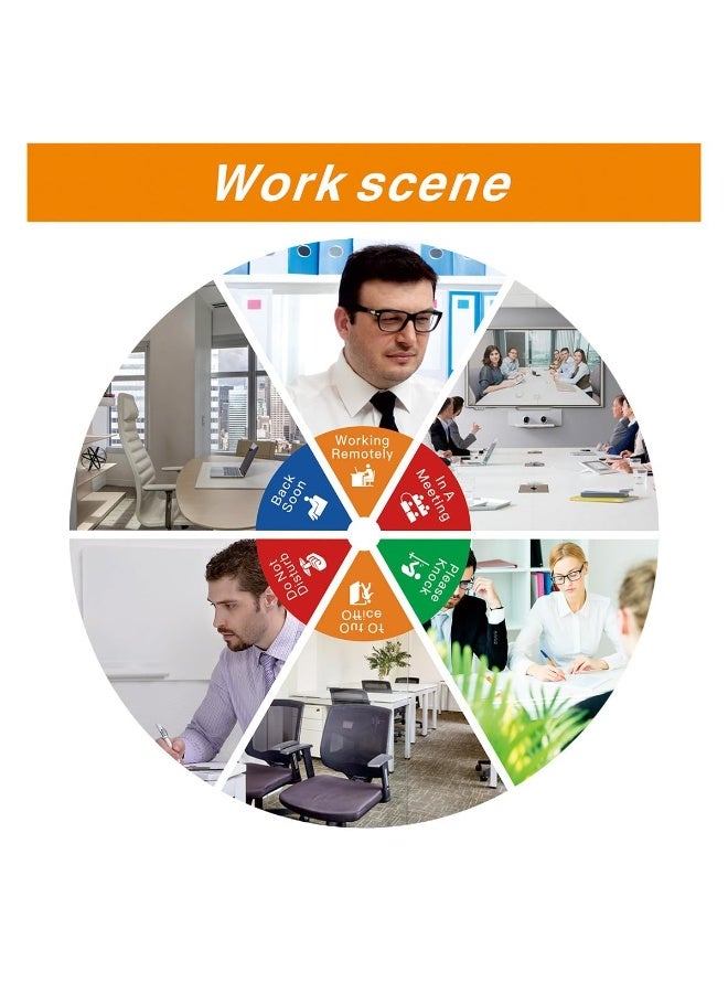 مكتب باب الخصوصية الشعار ، لا يزعج ، الخروج ، يطرق الباب ، في المؤتمر ، مكتب المؤتمر الشعار ، تدوير باب الخصوصية شعار المؤتمر ، 6 بوصة ، أسود - Image 2