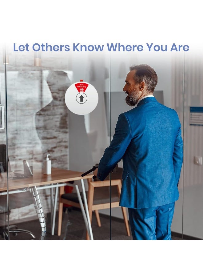 مكتب باب الخصوصية الشعار ، لا يزعج ، الخروج ، يطرق الباب ، في المؤتمر ، مكتب المؤتمر الشعار ، تدوير باب الخصوصية شعار المؤتمر ، 6 بوصة ، أسود - Image 5