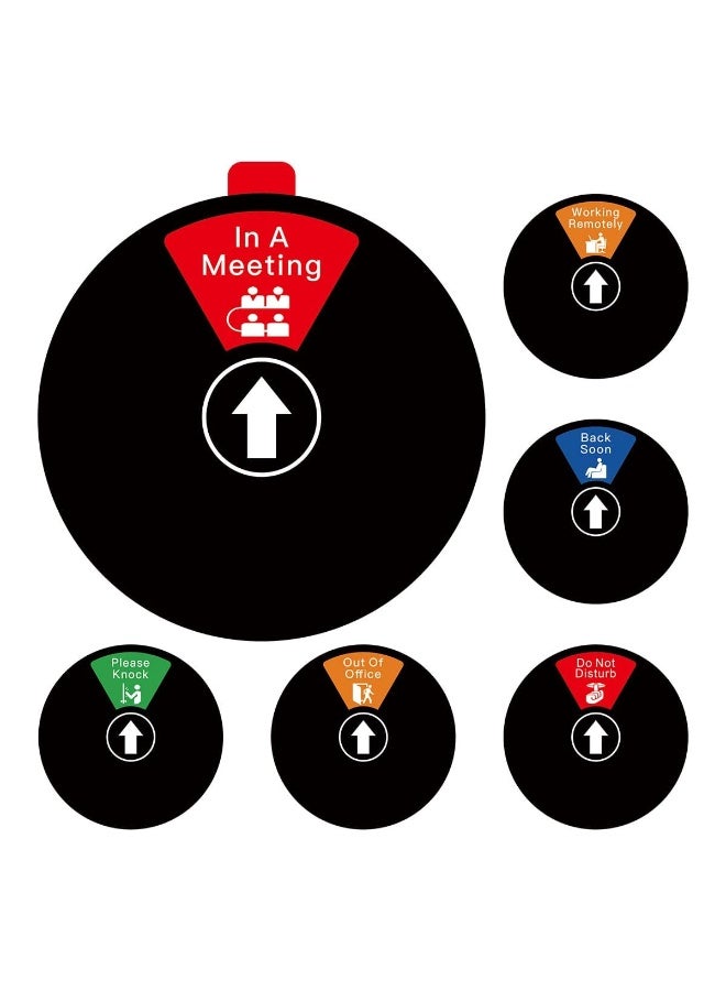 مكتب باب الخصوصية الشعار ، لا يزعج ، الخروج ، يطرق الباب ، في المؤتمر ، مكتب المؤتمر الشعار ، تدوير باب الخصوصية شعار المؤتمر ، 6 بوصة ، أسود - Image 1