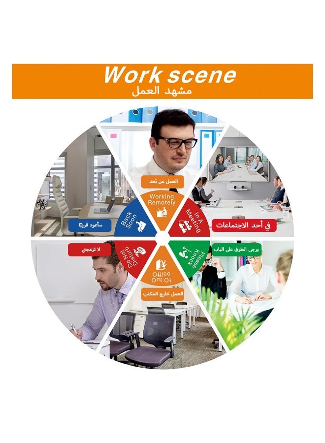 مكتب باب الخصوصية الشعار ، لا يزعج ، الخروج ، يطرق الباب ، في المؤتمر ، مكتب المؤتمر الشعار ، تدوير باب الخصوصية شعار المؤتمر ، 6 بوصة ، أسود - Image 2
