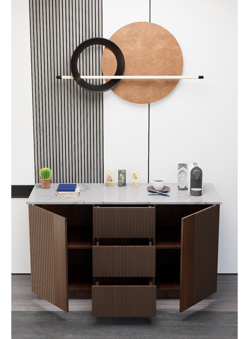 كوفي وورلد ركن قهوة باللون بني، صناعة وطنية عصرية بإضاءة جذابة. - Image 4