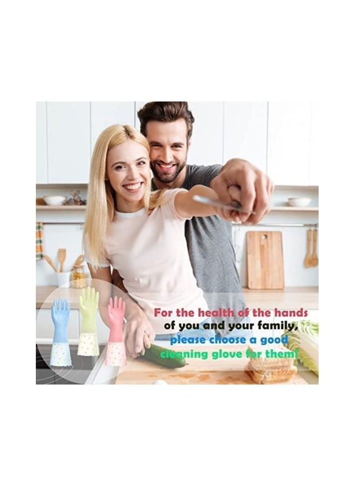 SYOSI - Cleaning Gloves 3Pairs, Large Reusable Rubber Gloves Non-Slip, Long Sleeves for Laundry Kitchen Gardening Waterproof Household, Kitchen Cleaning Food Handling, Painting, Pet Care - Image 1