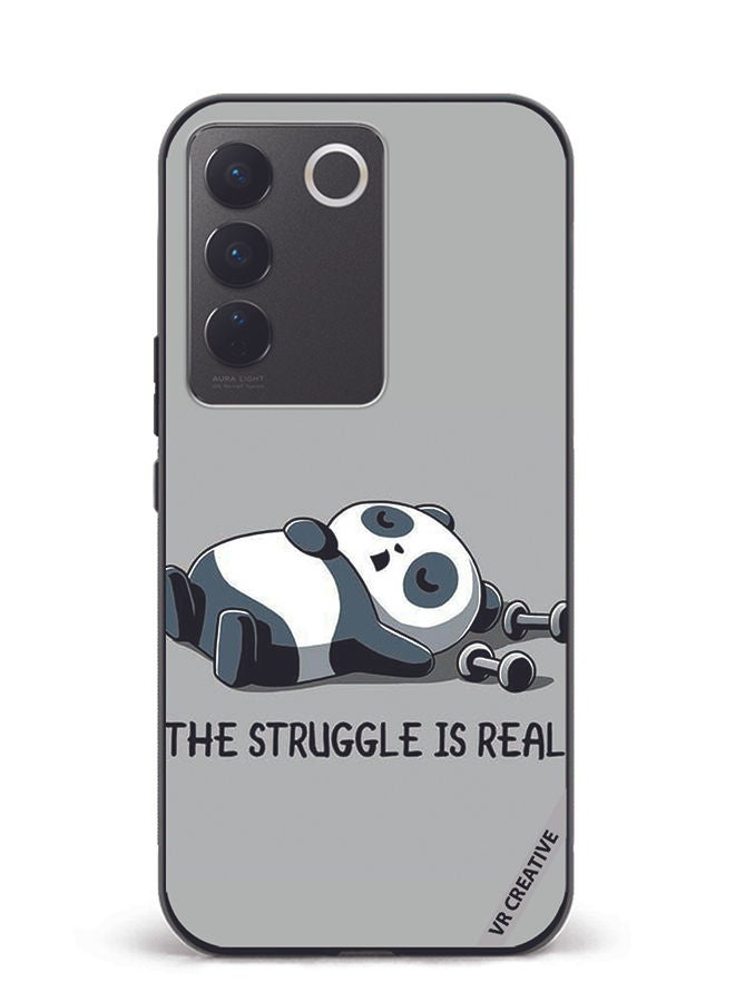 Protective Case Cover For Vivo V27e Struggle Is Real Design Multicolour