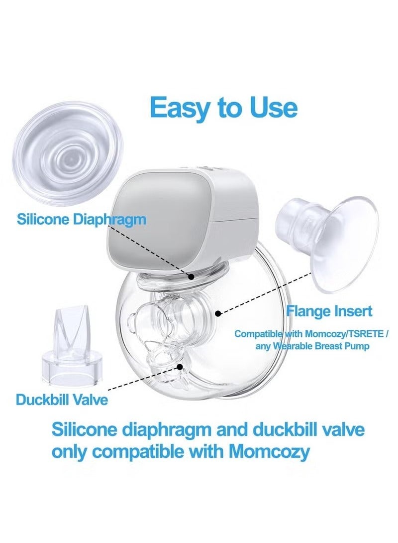 Unewshi 9 Pack Pump Inserts Compatible with Momcozy, Wearable Pump for TSRETE/Spectra/Medela Products Includes Duckbill Valve with Silicone Diaphragm 13/15/17/19/21mm - Image 3