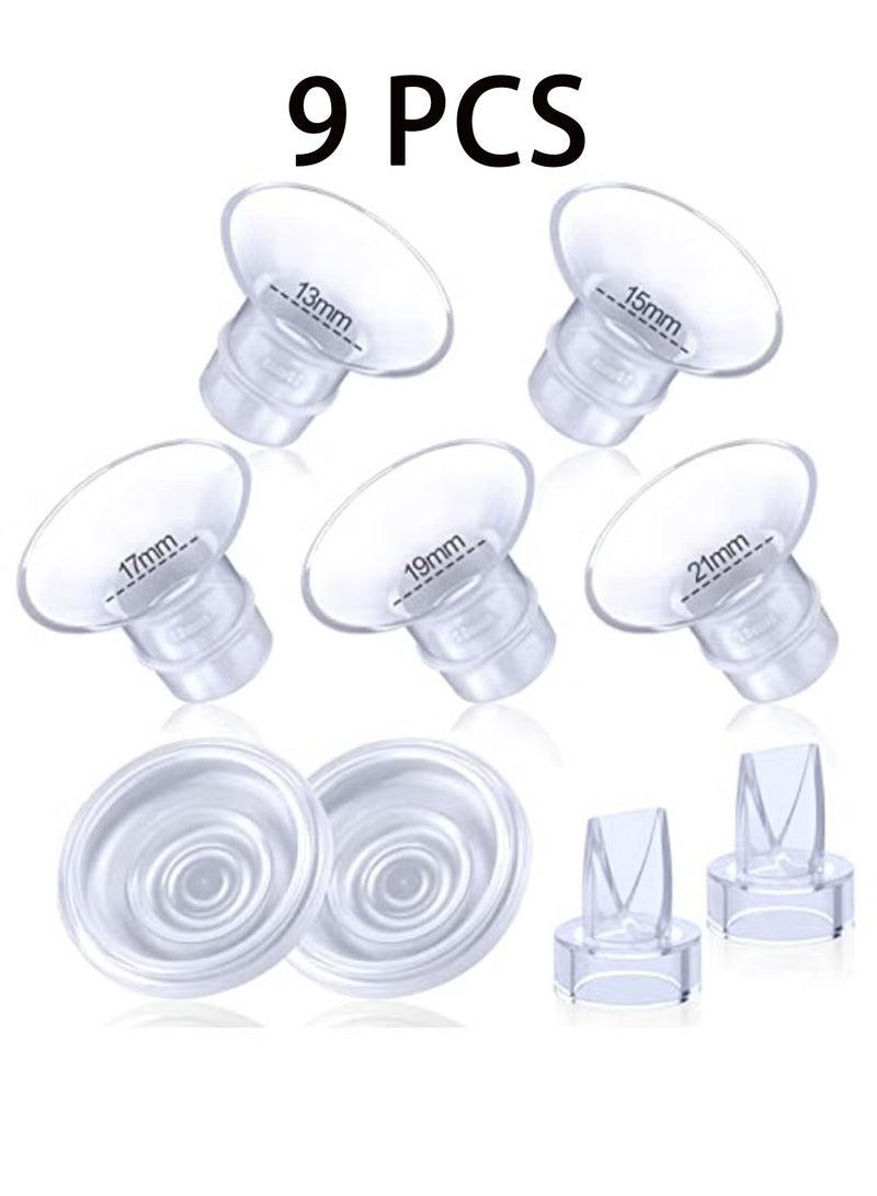 Unewshi 9 Pack Pump Inserts Compatible with Momcozy, Wearable Pump for TSRETE/Spectra/Medela Products Includes Duckbill Valve with Silicone Diaphragm 13/15/17/19/21mm - Image 1
