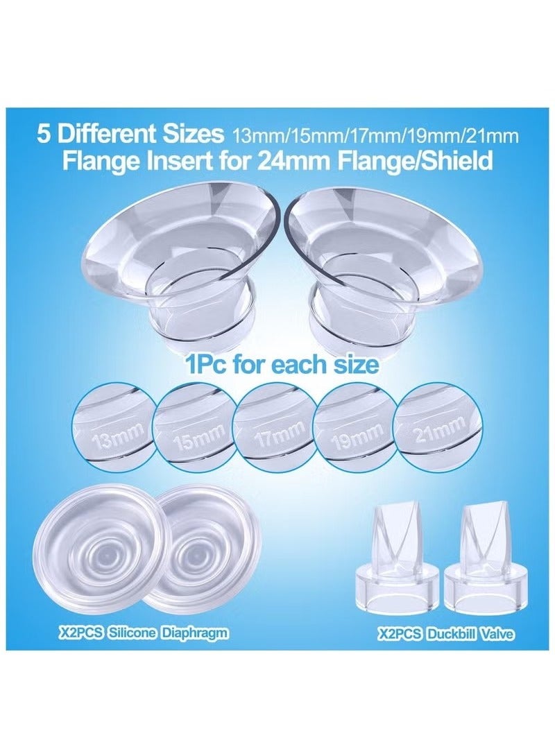 Unewshi 9 Pack Pump Inserts Compatible with Momcozy, Wearable Pump for TSRETE/Spectra/Medela Products Includes Duckbill Valve with Silicone Diaphragm 13/15/17/19/21mm - Image 5