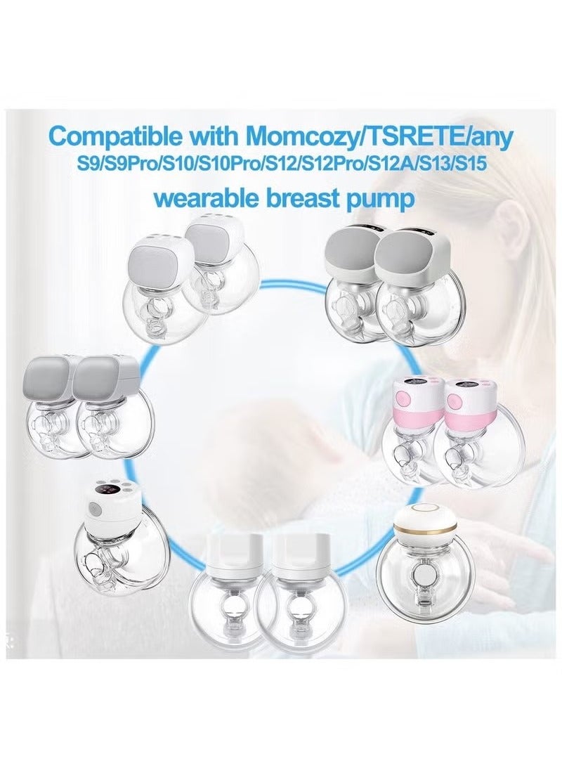 Unewshi 9 Pack Pump Inserts Compatible with Momcozy, Wearable Pump for TSRETE/Spectra/Medela Products Includes Duckbill Valve with Silicone Diaphragm 13/15/17/19/21mm - Image 2