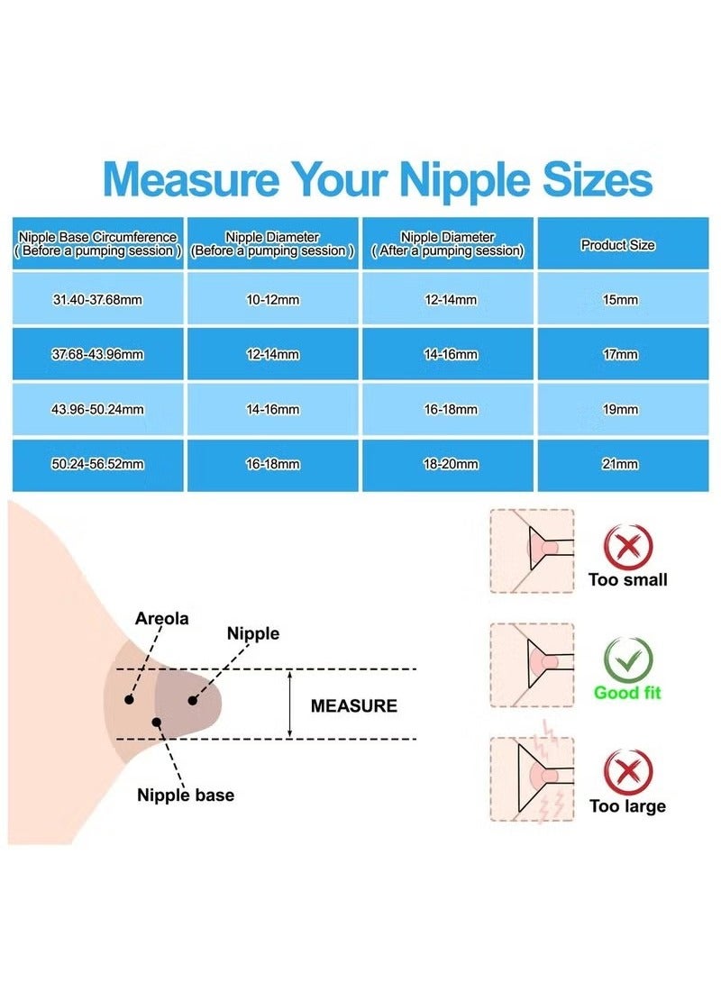 Unewshi 9 Pack Pump Inserts Compatible with Momcozy, Wearable Pump for TSRETE/Spectra/Medela Products Includes Duckbill Valve with Silicone Diaphragm 13/15/17/19/21mm - Image 4