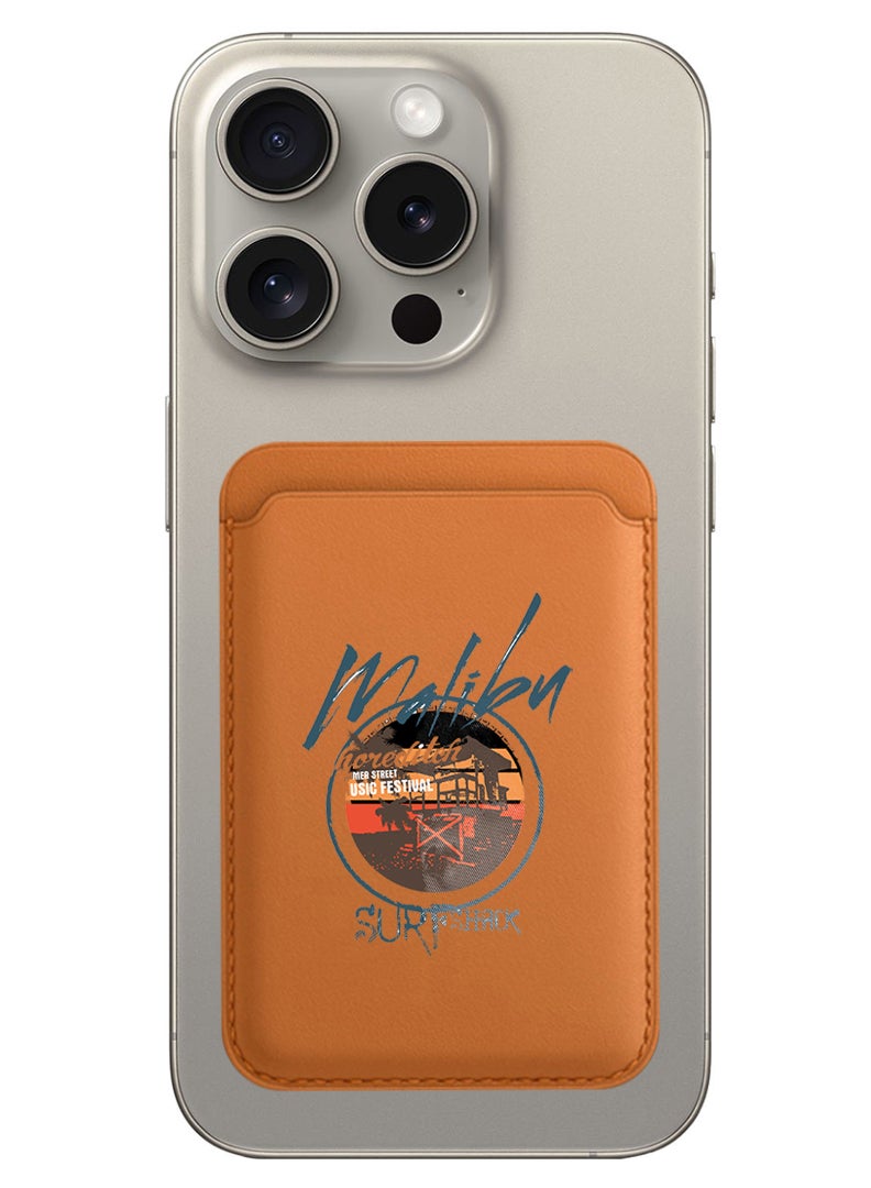 Theodor Magnetic Wallet, Compatible with MagSafe Wallet, for iPhone Wallet, for iPhone 16/15/14/13/12 Series, Not for iPhone 13/12 mini, 3 Card Holder, Vegan Leather, Brown - maliby surf shock - Image 1