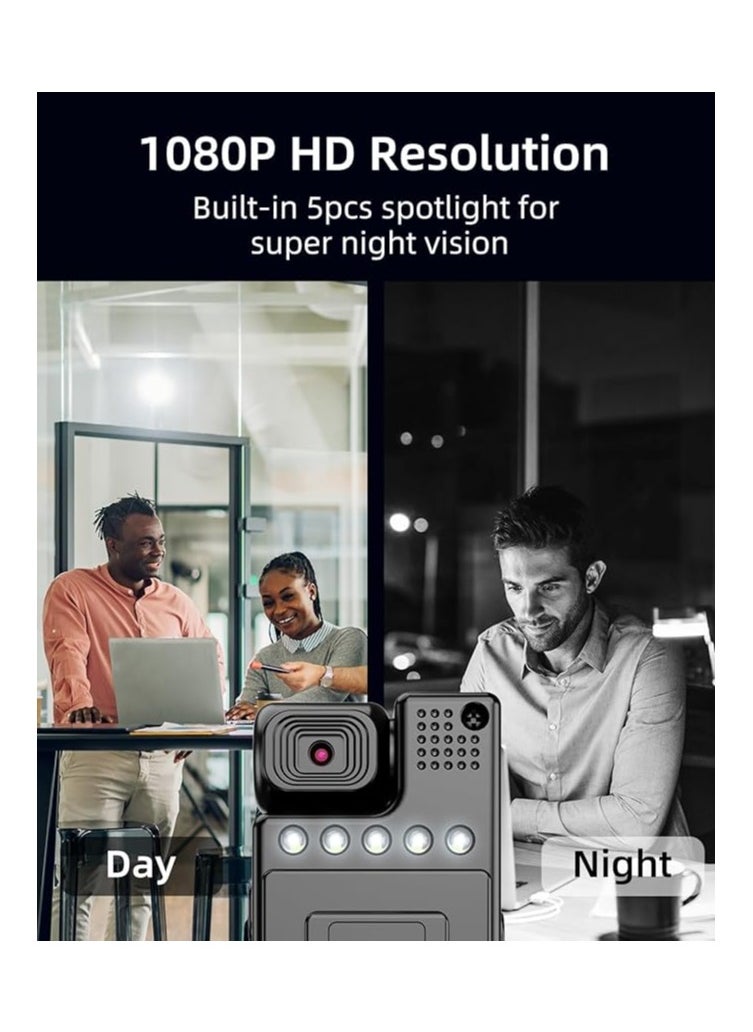 Generic Mini Body Camera 1080P Portable Wearable Pocket Video Recorder with 180° Rotatable Lens, 1.3" LCD, Night Vision – Ideal for Security Guards and Law Enforcement  - Image 4