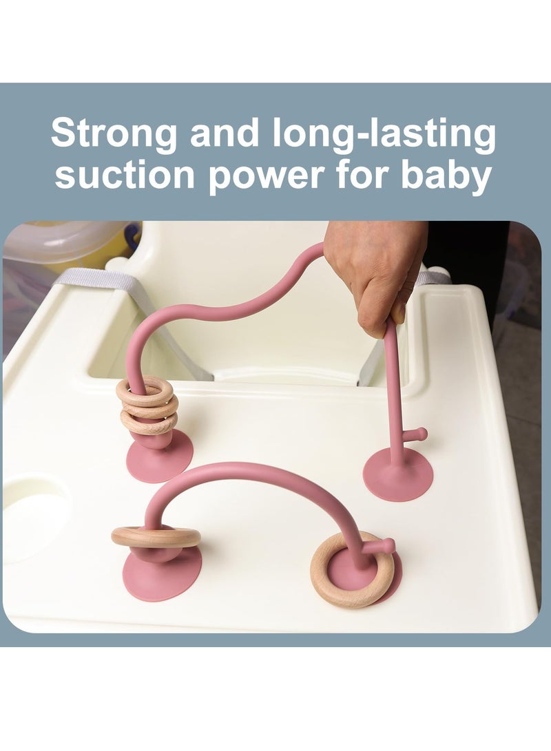 Parent-Child Interactive Silicone Baby Toy Set - Suction Cups Education Teething Toys for Infant Toddler Ages 6M+, BPA Free (Pink) - Image 3