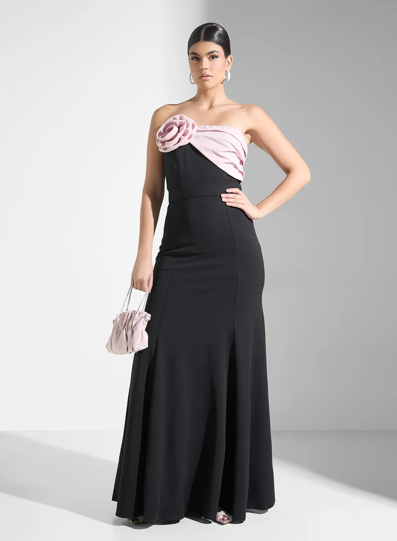 Iyra Floral Strapless Dress
