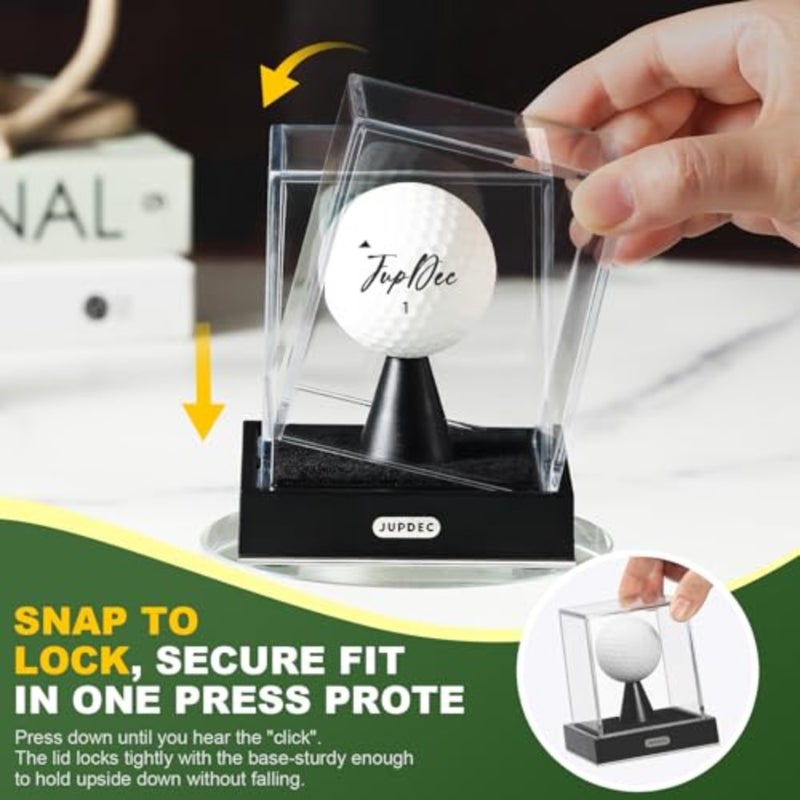 Display Case, Clear Acrylic Single Golf Holder with Durable Base, Dustproof Cube Showcase with Black Velvet Interior, Ideal Gift for Sports Memorabilia Fans and Collectors - Image 2