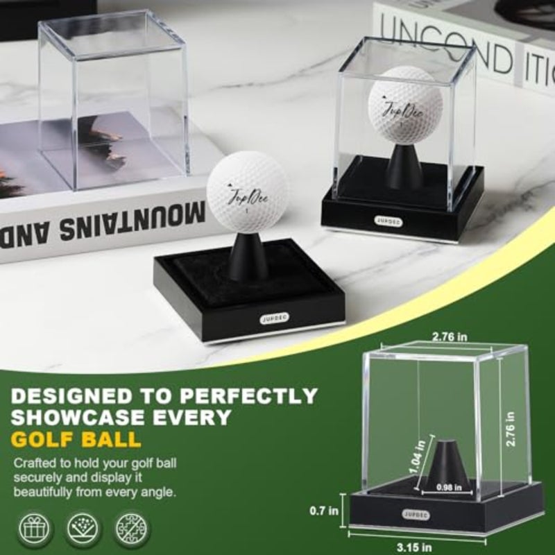 Display Case, Clear Acrylic Single Golf Holder with Durable Base, Dustproof Cube Showcase with Black Velvet Interior, Ideal Gift for Sports Memorabilia Fans and Collectors - Image 4