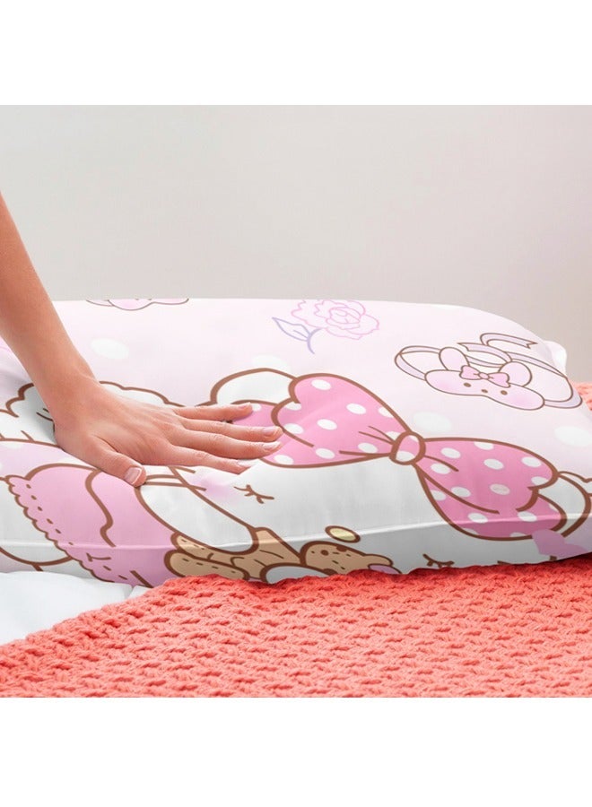 Cartoon Sanrio Hello Kitty pattern bedding three-piece set with soft microfiber polyester sheets including cover and two pillowcases (size 150cmX200cm)  - Image 5